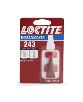 Loctite 243 Threadlockers, Medium Strength, 0.5 mL, Blue, 1/EA
